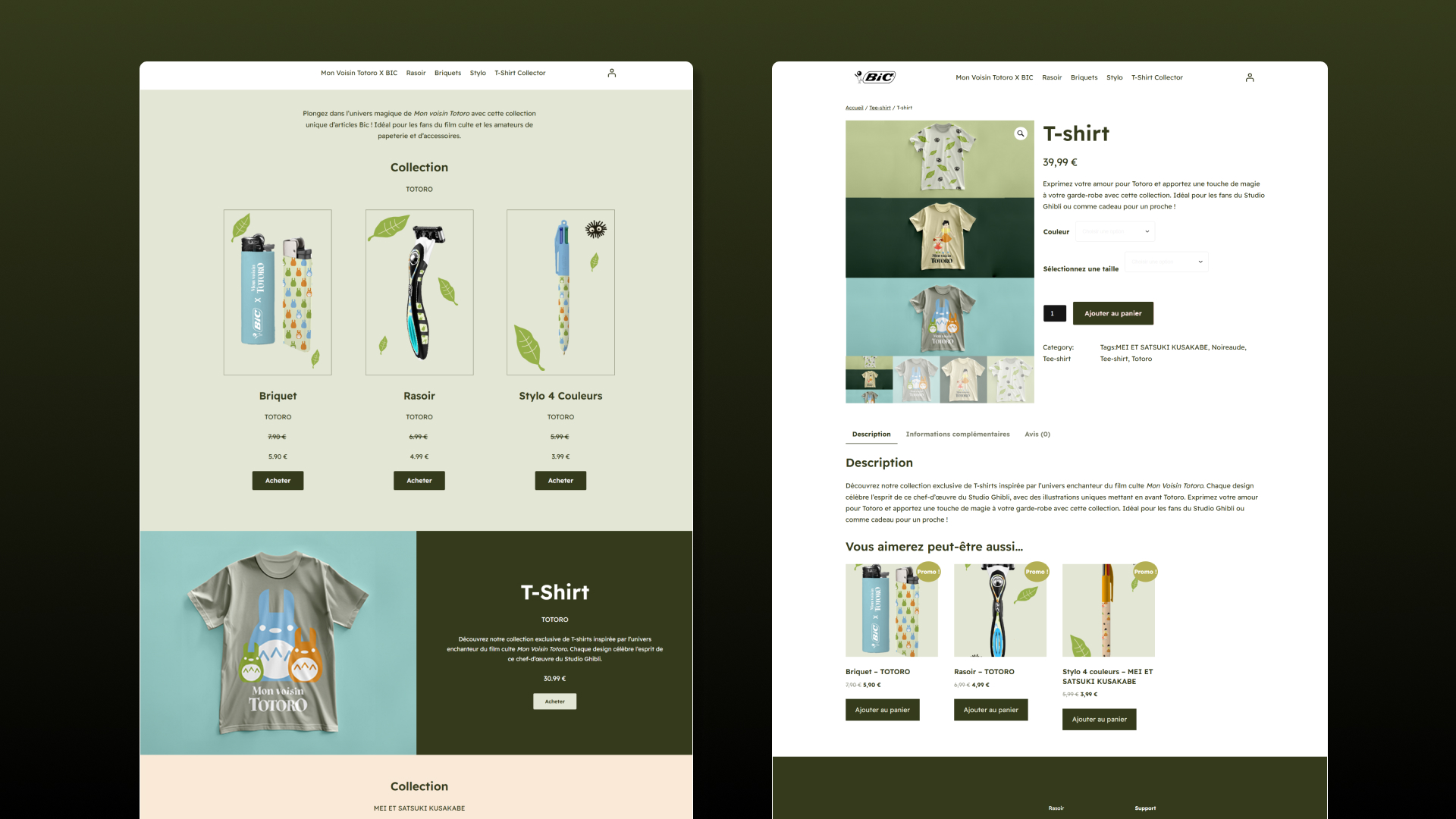 vu d'ensemble de pages du site