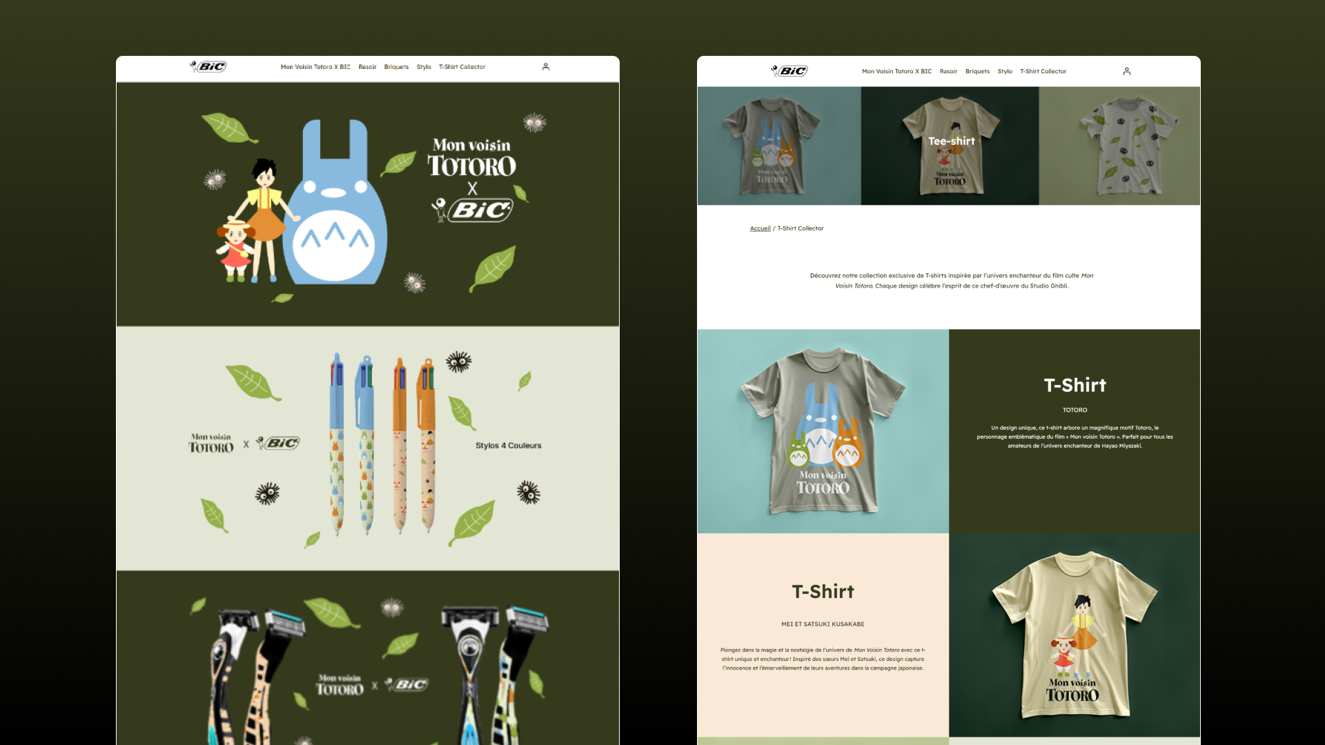 vu d'ensemble de pages du site