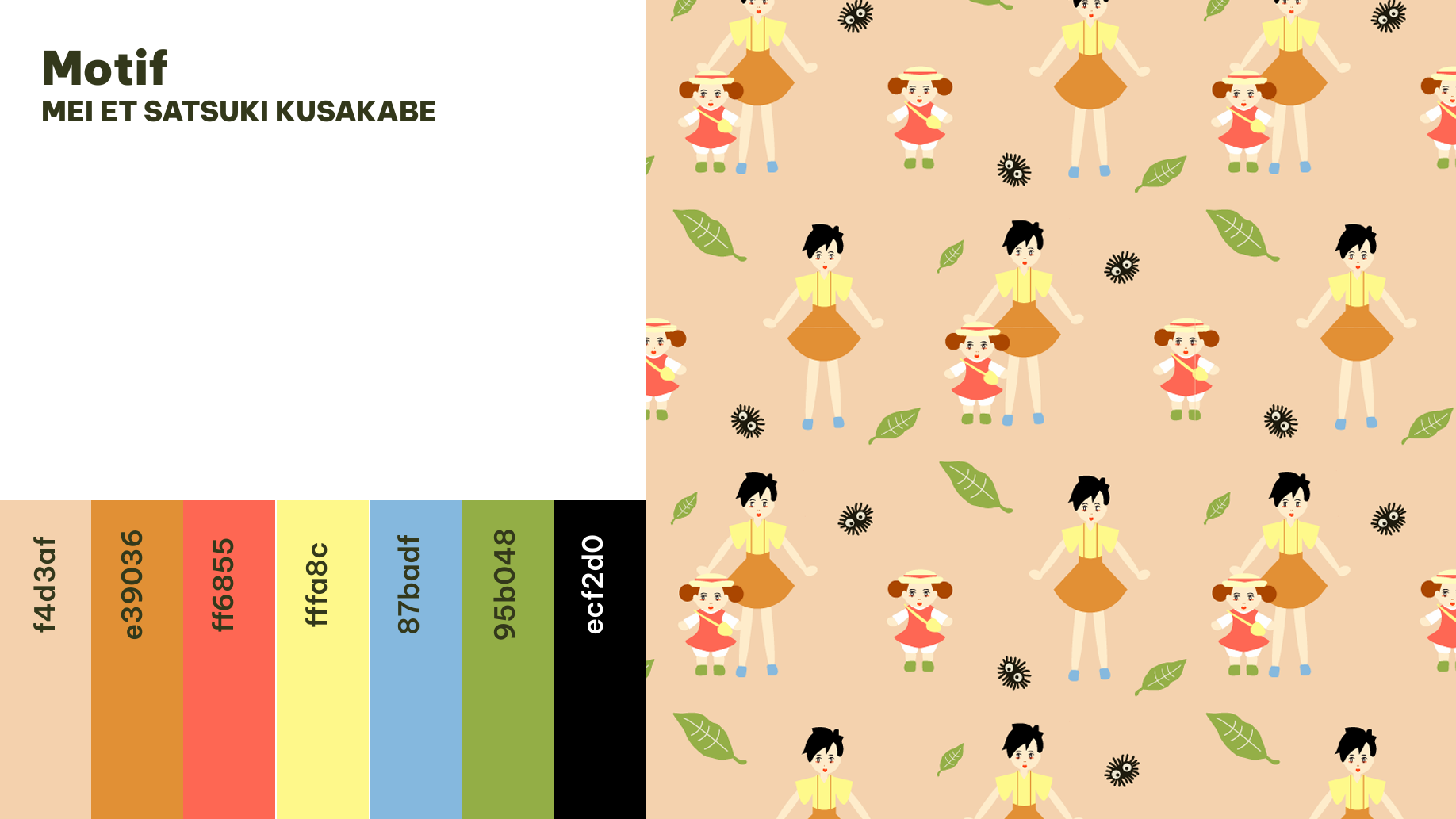 motif heroïnes de totoro