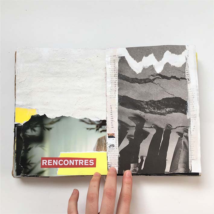 vu d'une page du carnet avec une citation d'auteur