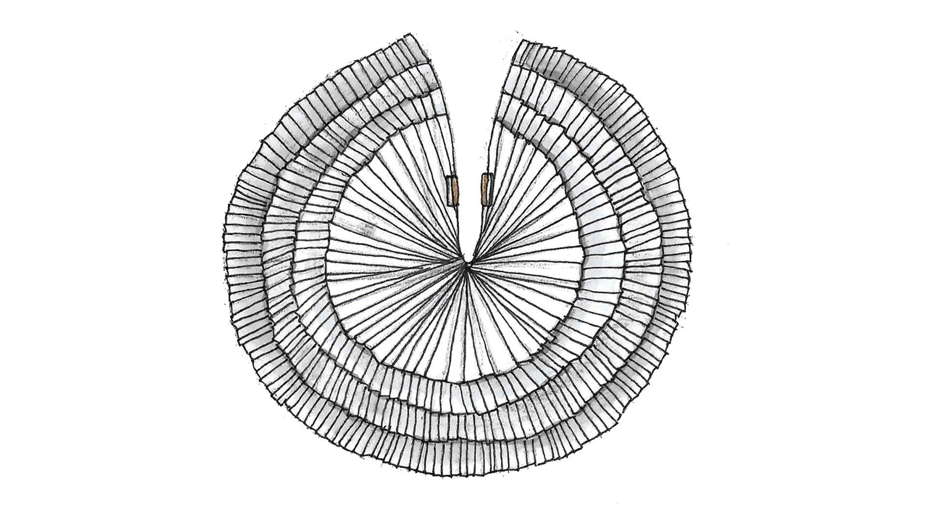dessin de l'onjet en tissu vu en entier