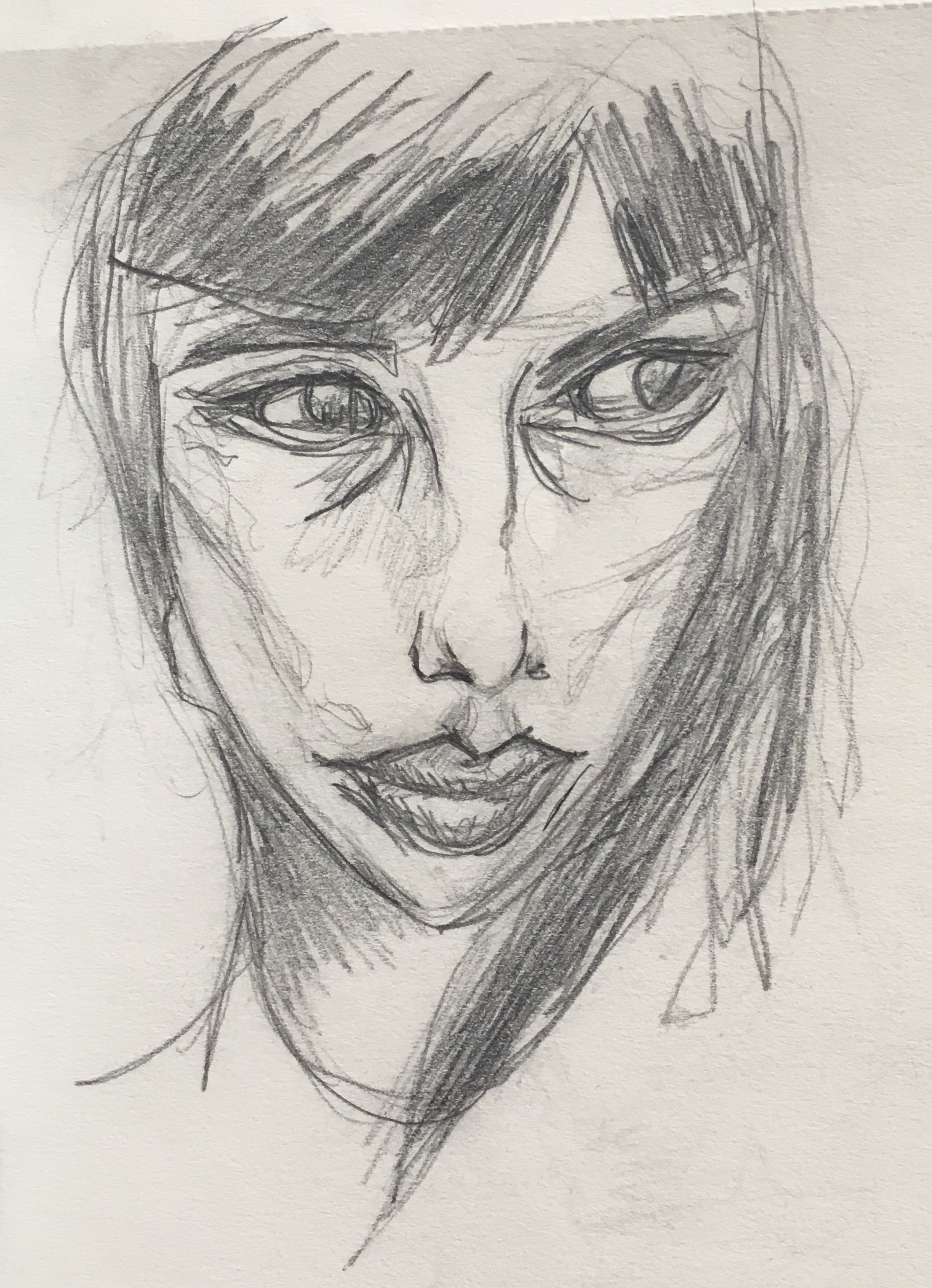 dessin crayon papier visage de femme