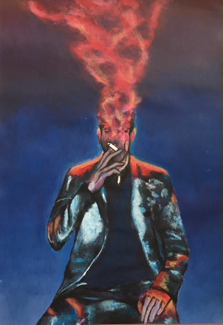 peinture homme qui fume