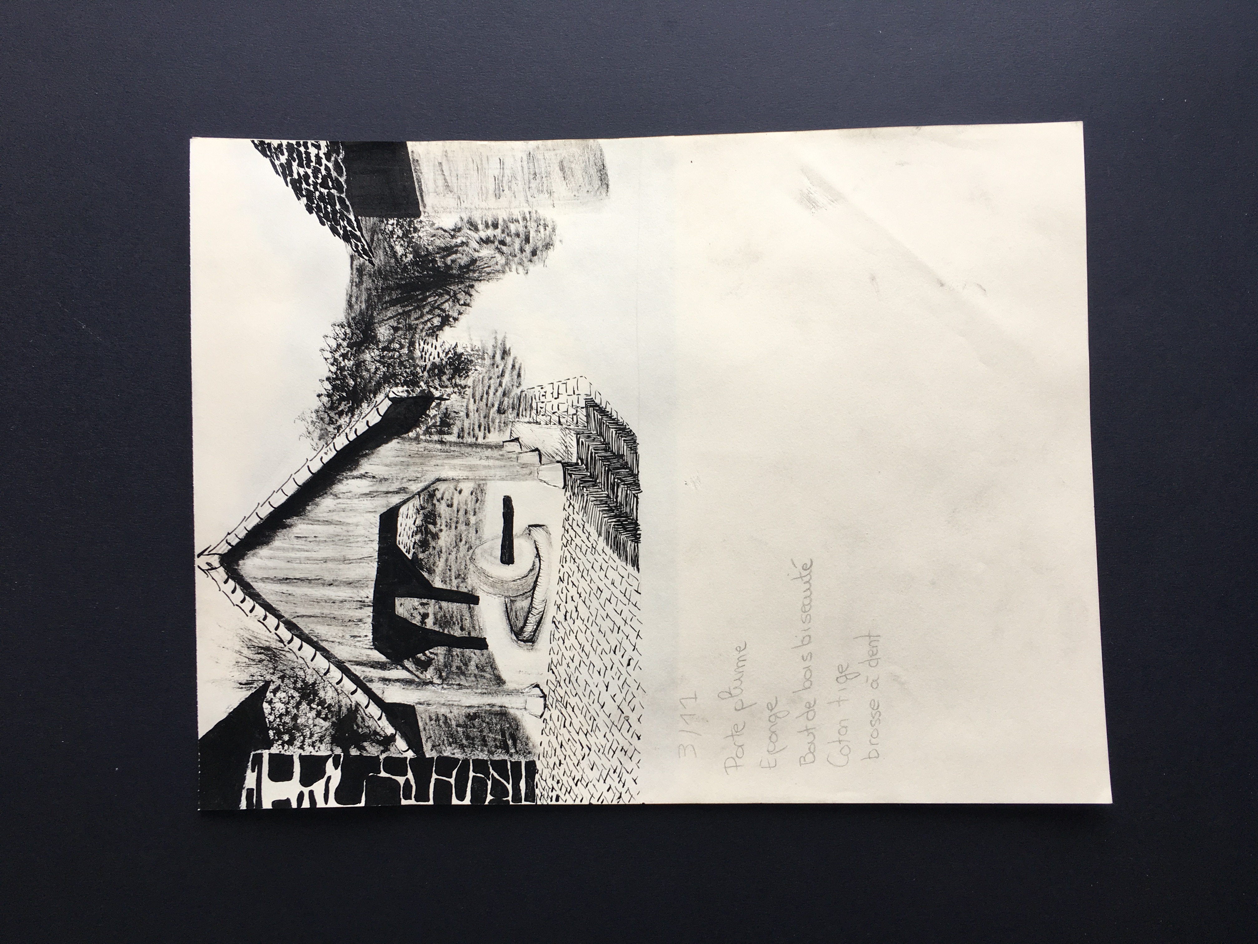 grange en encre de chine