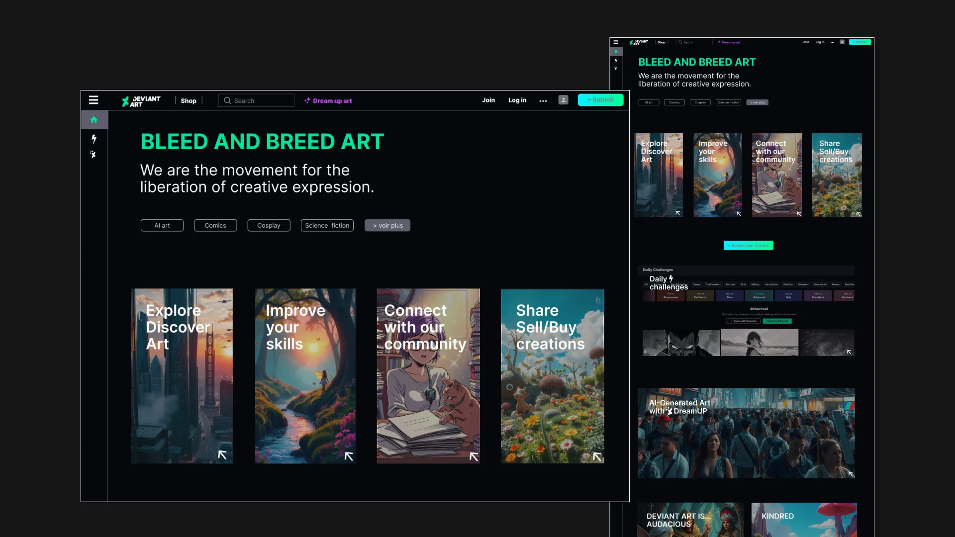 vue d'ensemble maquette site