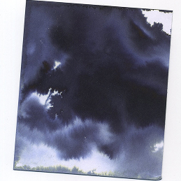 tache encre et eau bleu foncé