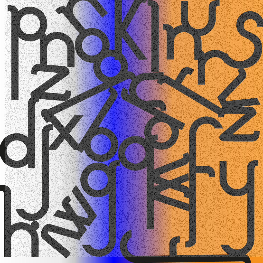 expérimentation lettres empillées et fond dégradé