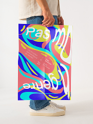 affiche pas mon genre formes fluides et colorées