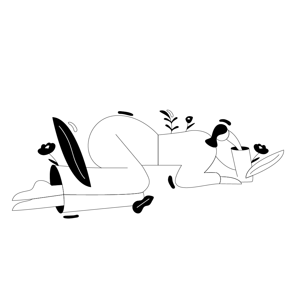 femme allongées accompagnée de végétaux