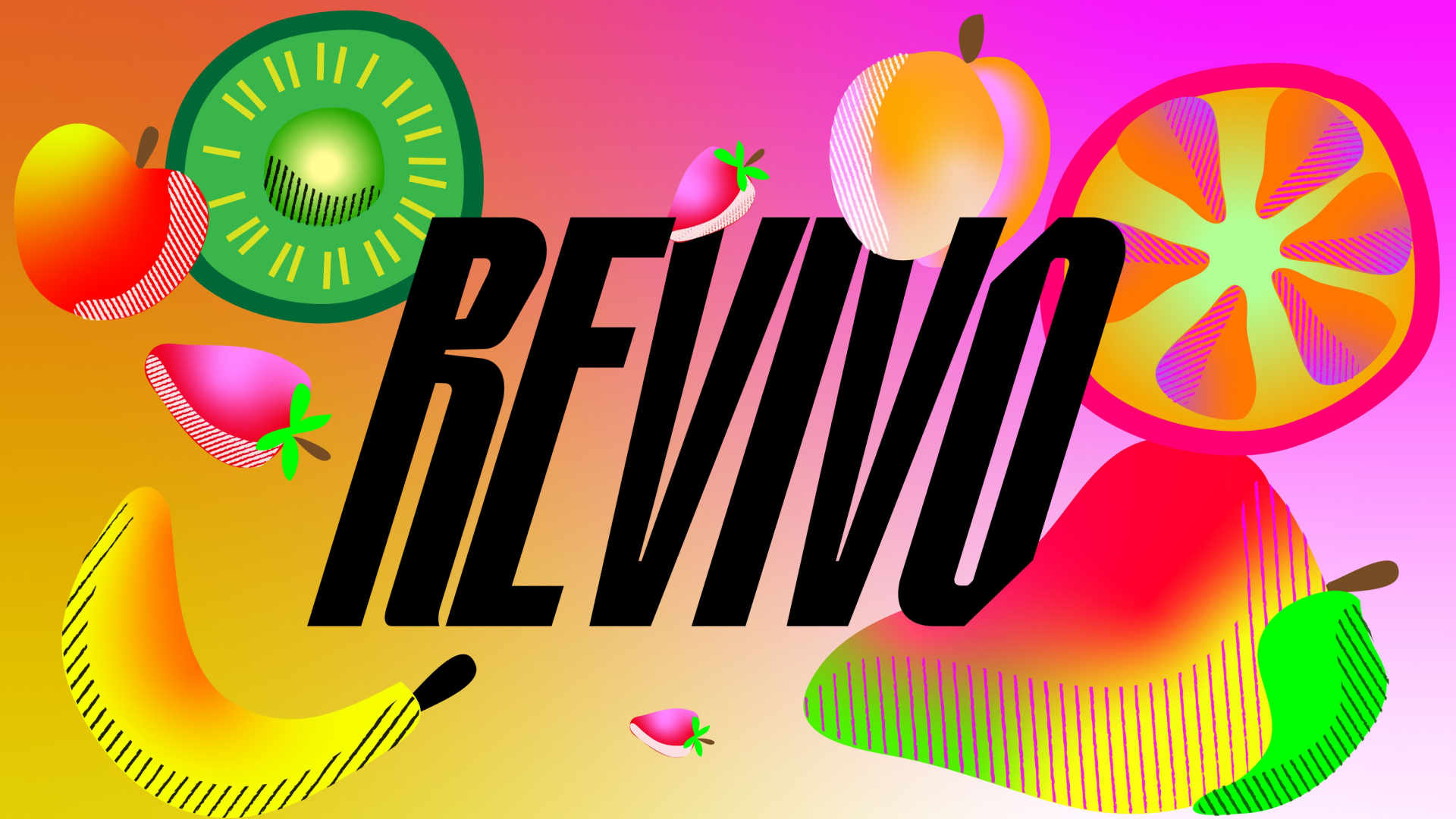 logo avec illustrations autour de fruits