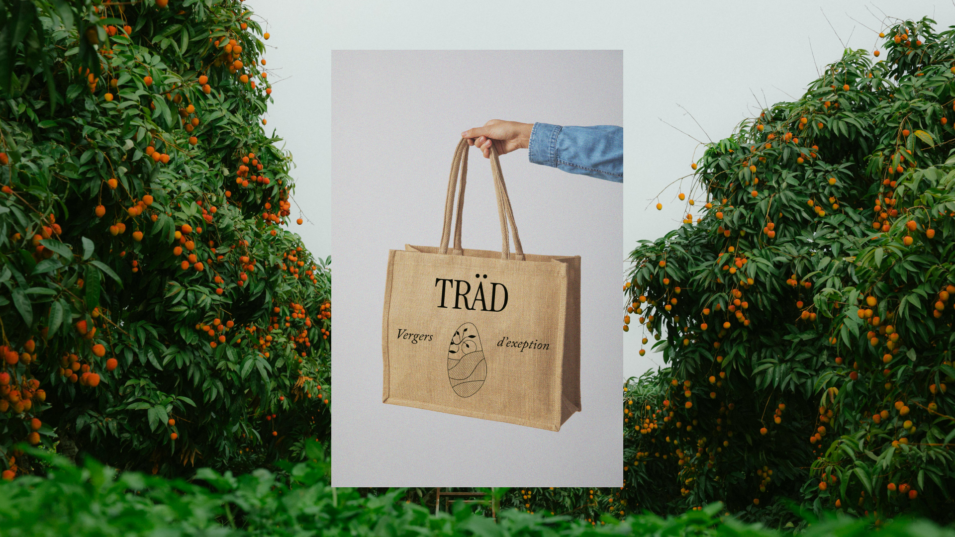 logo sur un sac en jutte