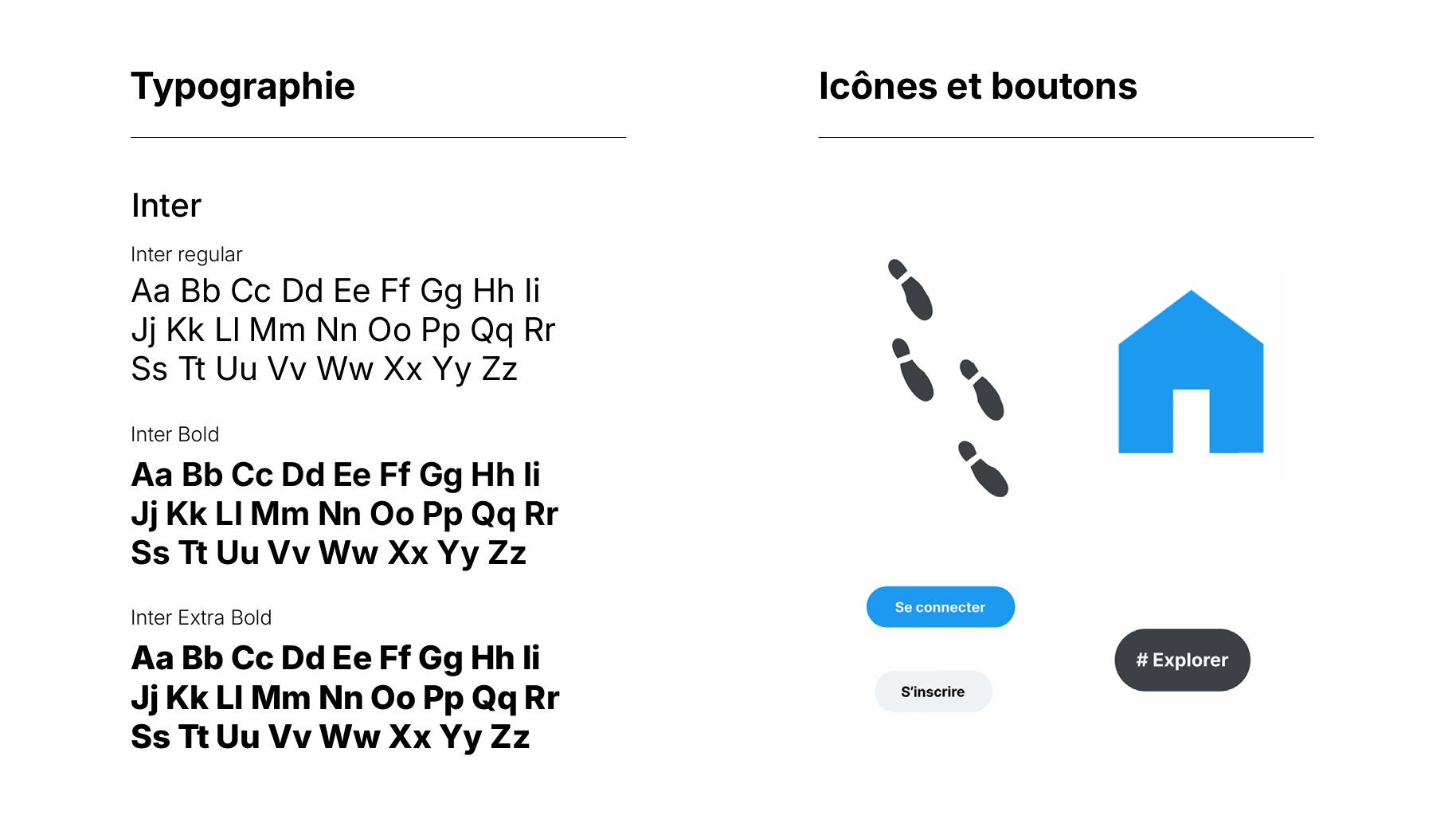 typographie et boutons