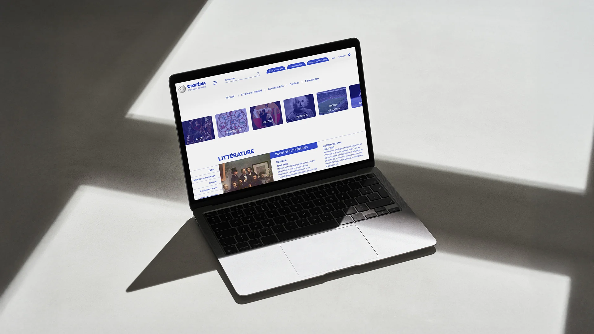 aperçu page wikipédia sur ordinateur refonte